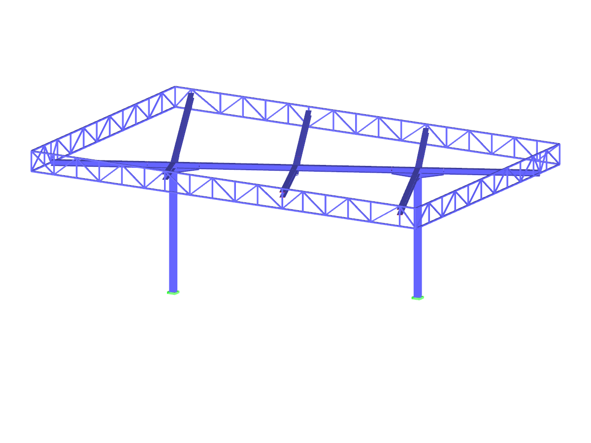 Toldo de la estación de servicio en RSTAB